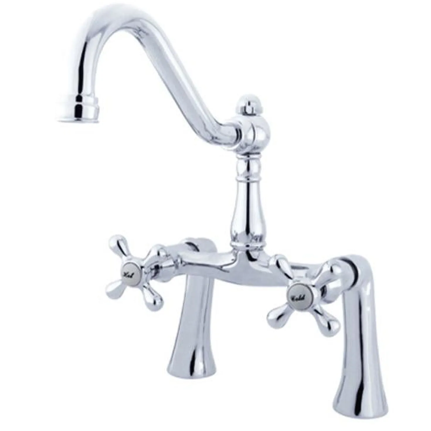 Kingston Brass Restoration Deck Mount Clawfoot Tub Filler in Polished Chrome