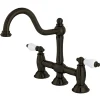 Kingston Brass Restoration 2-Handle Kitchen Bridge Faucet