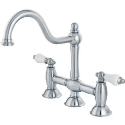 Kingston Brass Restoration 2-Handle Kitchen Bridge Faucet