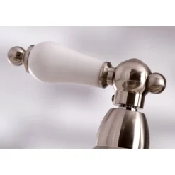 Kingston Brass Restoration 8-Inch Bridge Kitchen Faucet with Sprayer