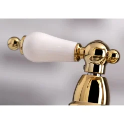 Kingston Brass Restoration 8-Inch Bridge Kitchen Faucet with Sprayer