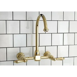 Kingston Brass Restoration 8-Inch Centerset Wall Mount Kitchen Faucet
