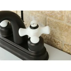Kingston Brass Restoration 4-Inch Centerset Deck Mount Bathroom Faucet
