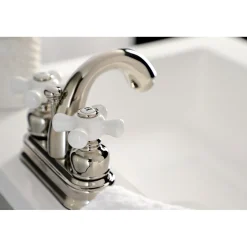 Kingston Brass Restoration 4-Inch Centerset Deck Mount Bathroom Faucet