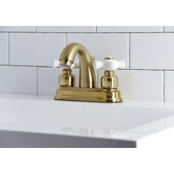 Kingston Brass Restoration 4-Inch Centerset Deck Mount Bathroom Faucet