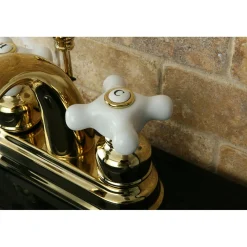 Kingston Brass Restoration 4-Inch Centerset Deck Mount Bathroom Faucet