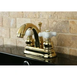 Kingston Brass Restoration 4-Inch Centerset Deck Mount Bathroom Faucet