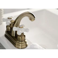 Kingston Brass Restoration 4-Inch Centerset Deck Mount Bathroom Faucet