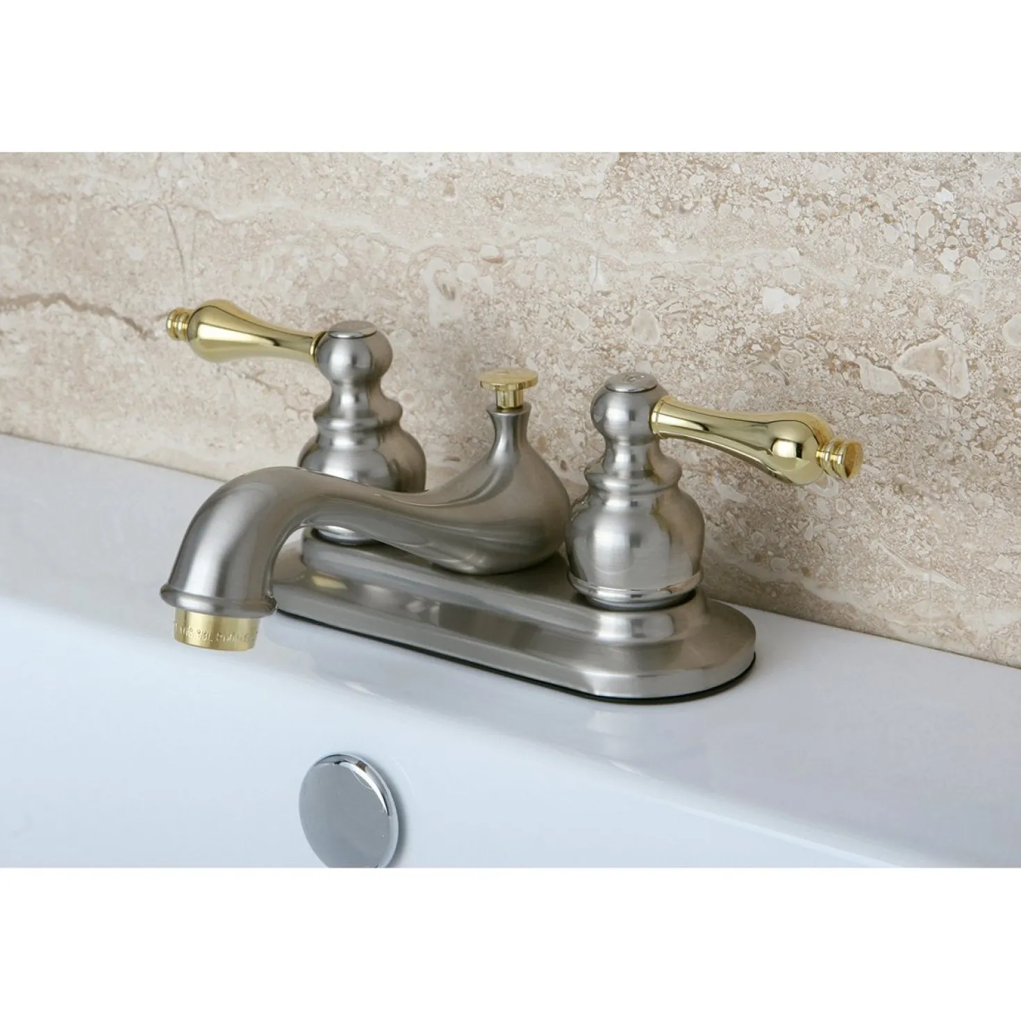 Kingston Brass Restoration 4-Inch Centerset 2-Handle Bathroom Faucet