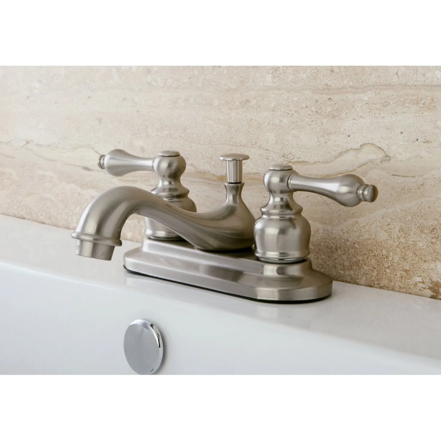 Kingston Brass Restoration 4-Inch Centerset 2-Handle Bathroom Faucet