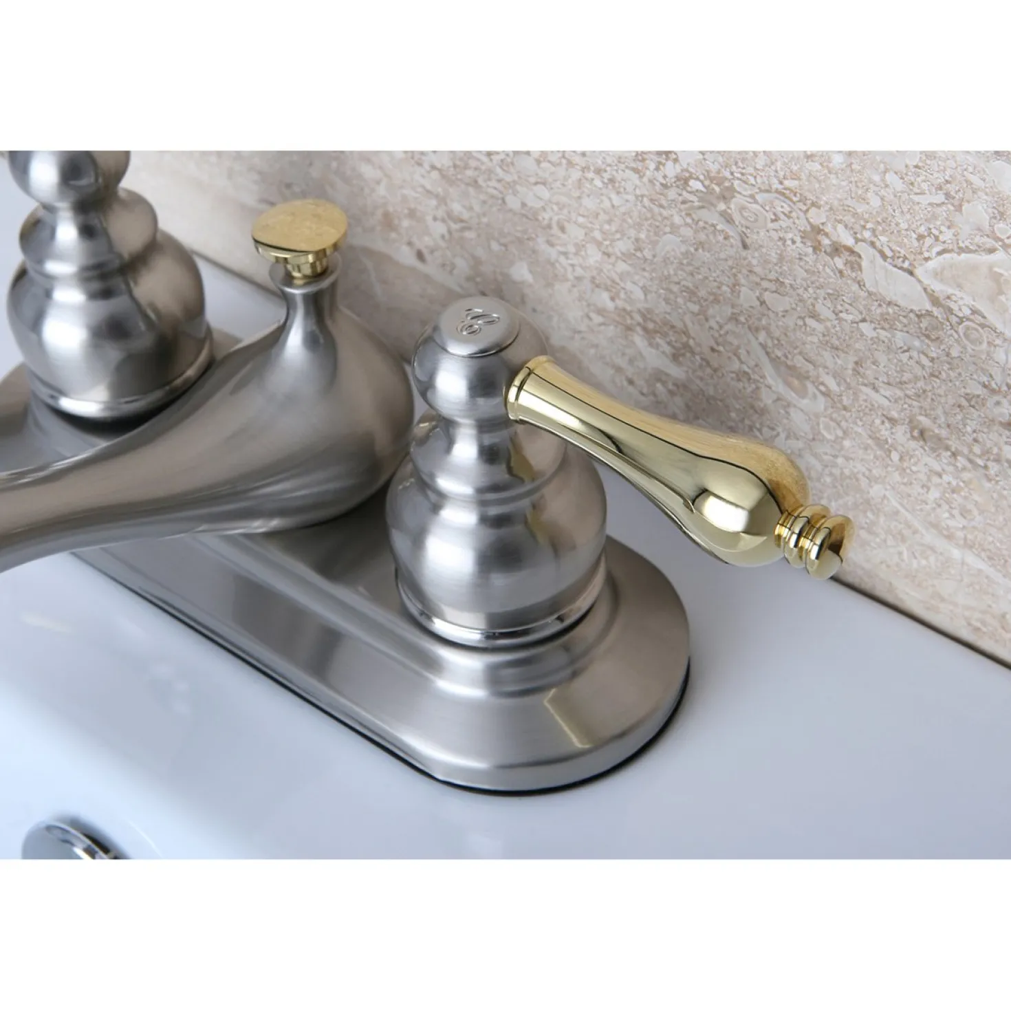 Kingston Brass Restoration 4-Inch Centerset 2-Handle Bathroom Faucet