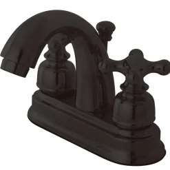 Kingston Brass Restoration 4-Inch centerset Lavatory Faucet with Metal Cross Handles