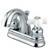 Kingston Brass Restoration 4-Inch centerset Lavatory Faucet with Porcelain Cross Handles