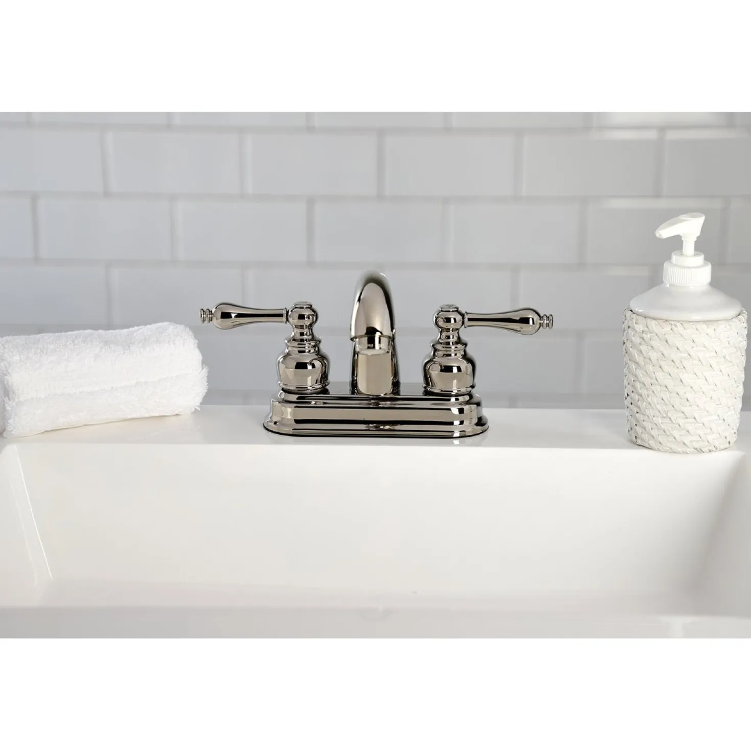 Kingston Brass Restoration 4-Inch Centerset Bathroom Faucet