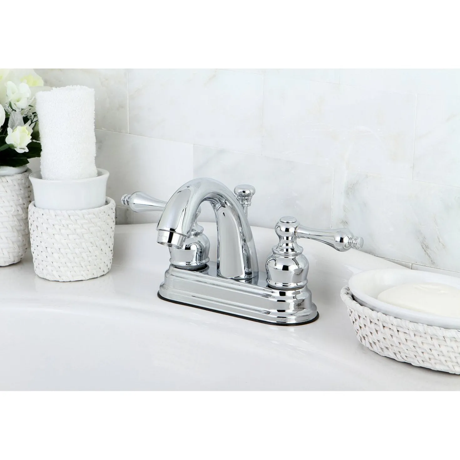 Kingston Brass Restoration 4-Inch Centerset Bathroom Faucet