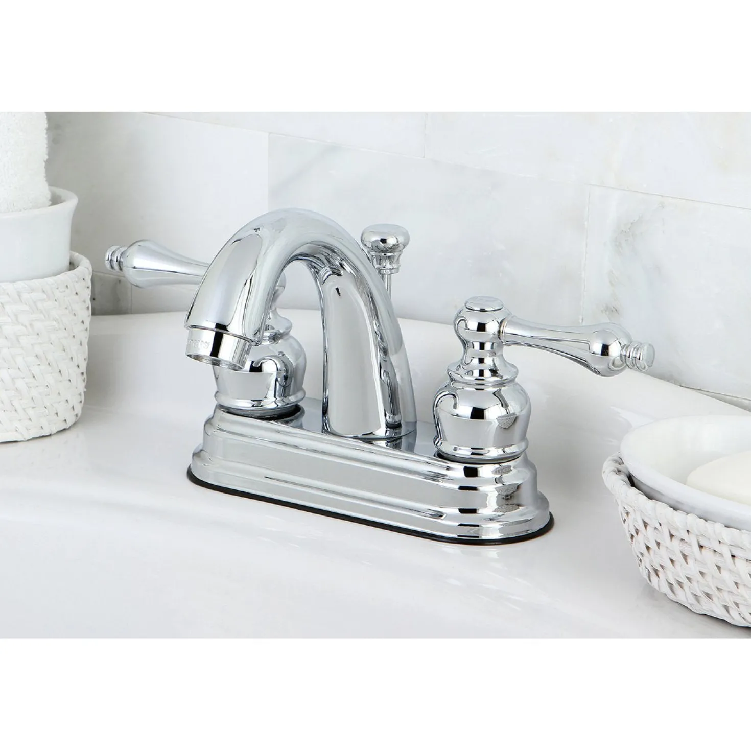 Kingston Brass Restoration 4-Inch Centerset Bathroom Faucet