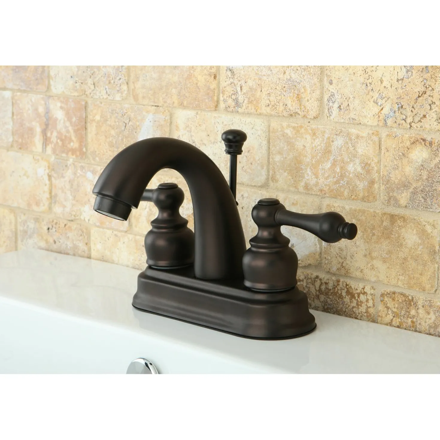 Kingston Brass Restoration 4-Inch Centerset Bathroom Faucet