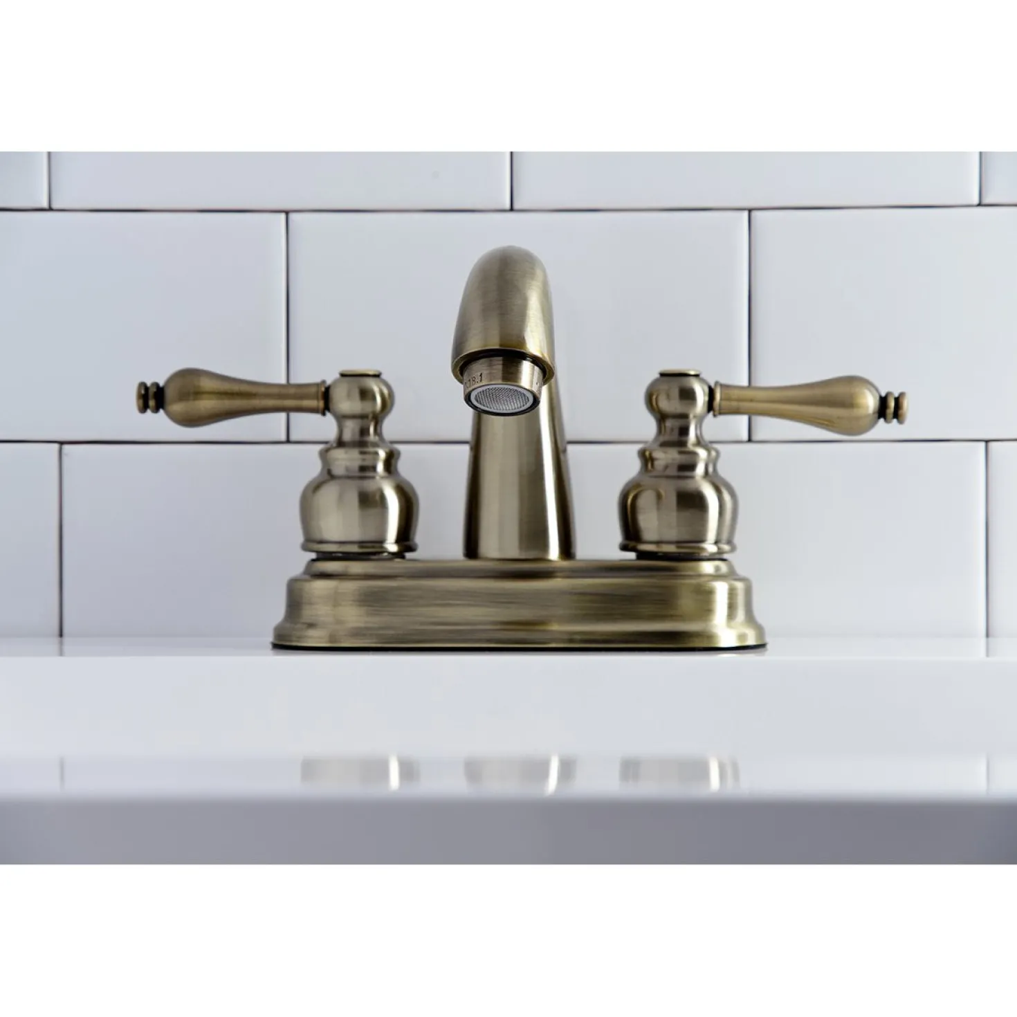Kingston Brass Restoration 4-Inch Centerset Bathroom Faucet