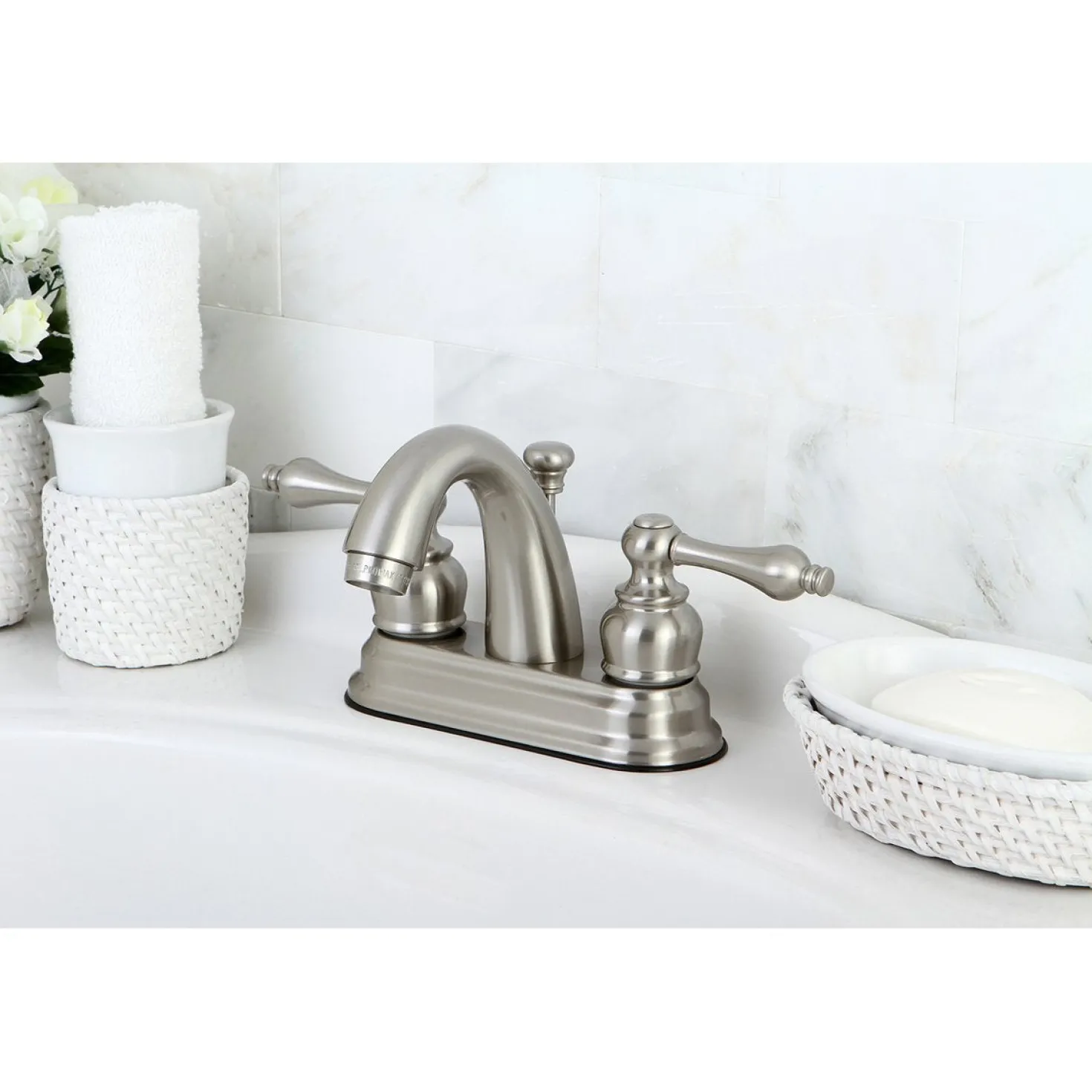 Kingston Brass Restoration 4-Inch Centerset Bathroom Faucet