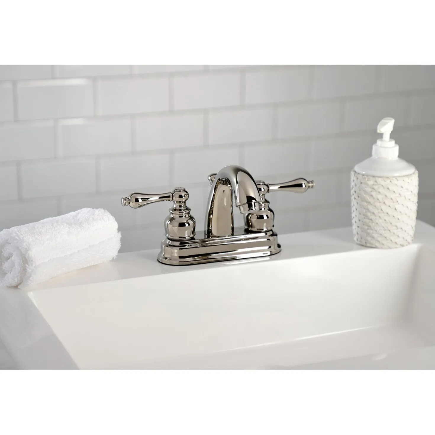 Kingston Brass Restoration 4-Inch Centerset Bathroom Faucet