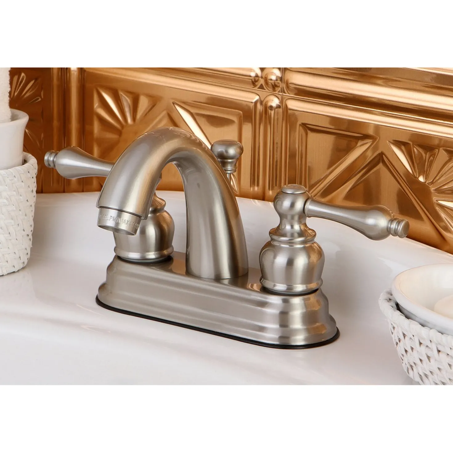 Kingston Brass Restoration 4-Inch Centerset Bathroom Faucet