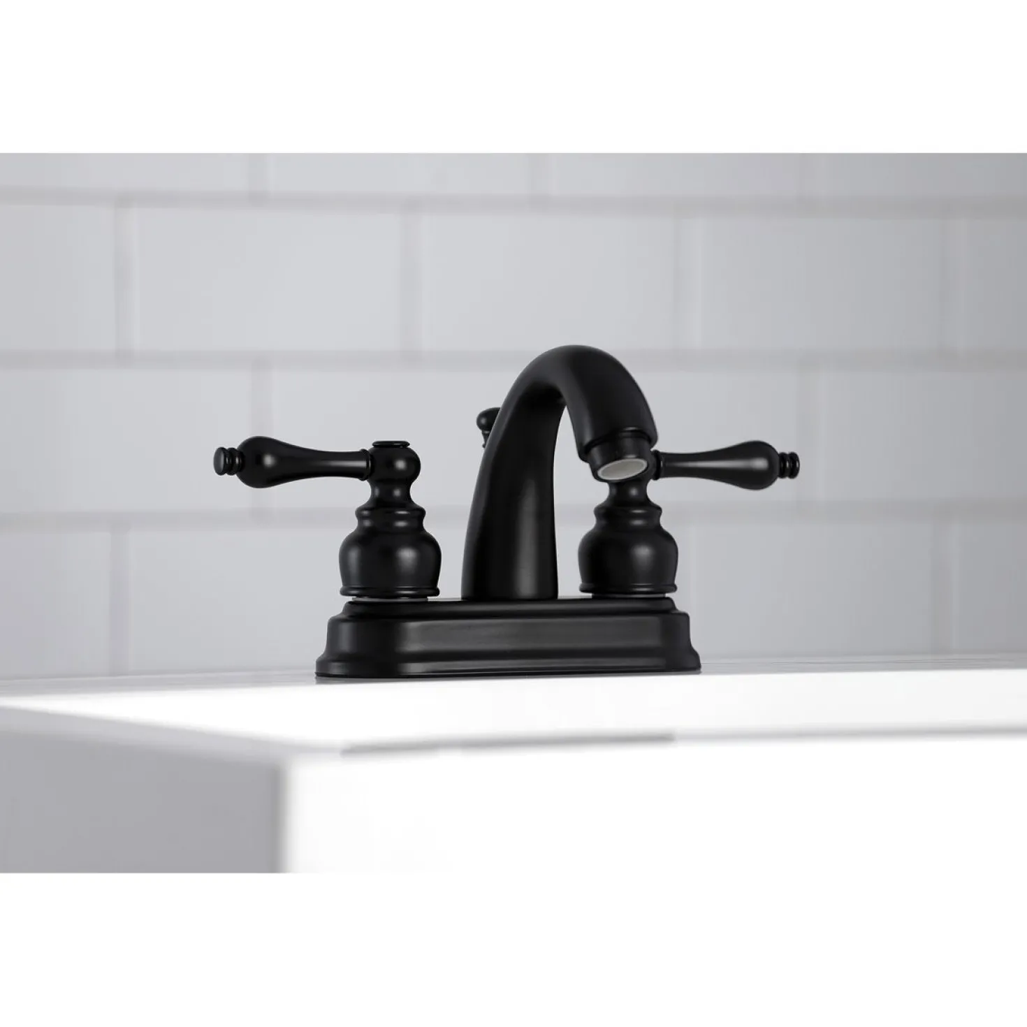 Kingston Brass Restoration 4-Inch Centerset Bathroom Faucet