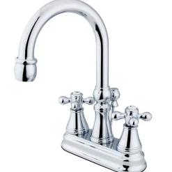 Kingston Brass Restoration 4-Inch Centerset Bathroom Faucet with Brass Pop-Up