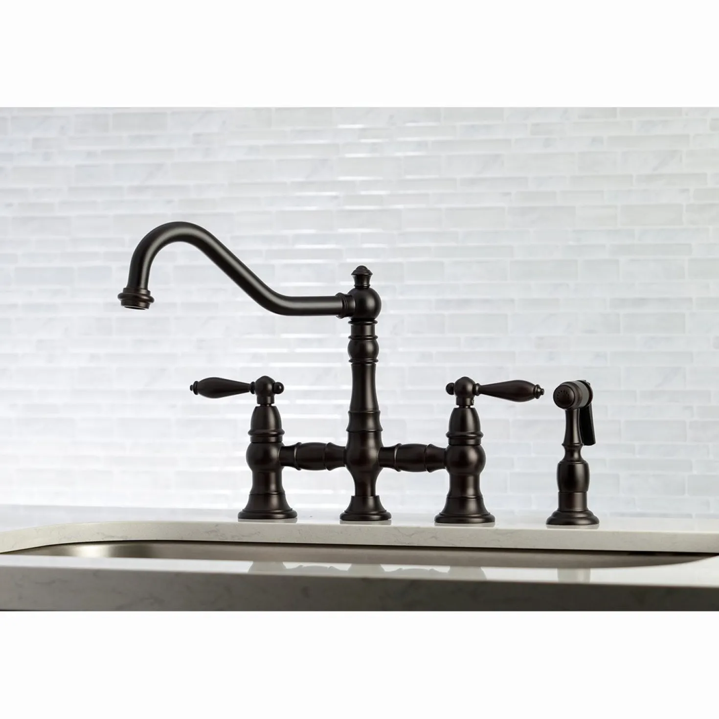 Kingston Brass Restoration Kitchen Faucet with Side Sprayer
