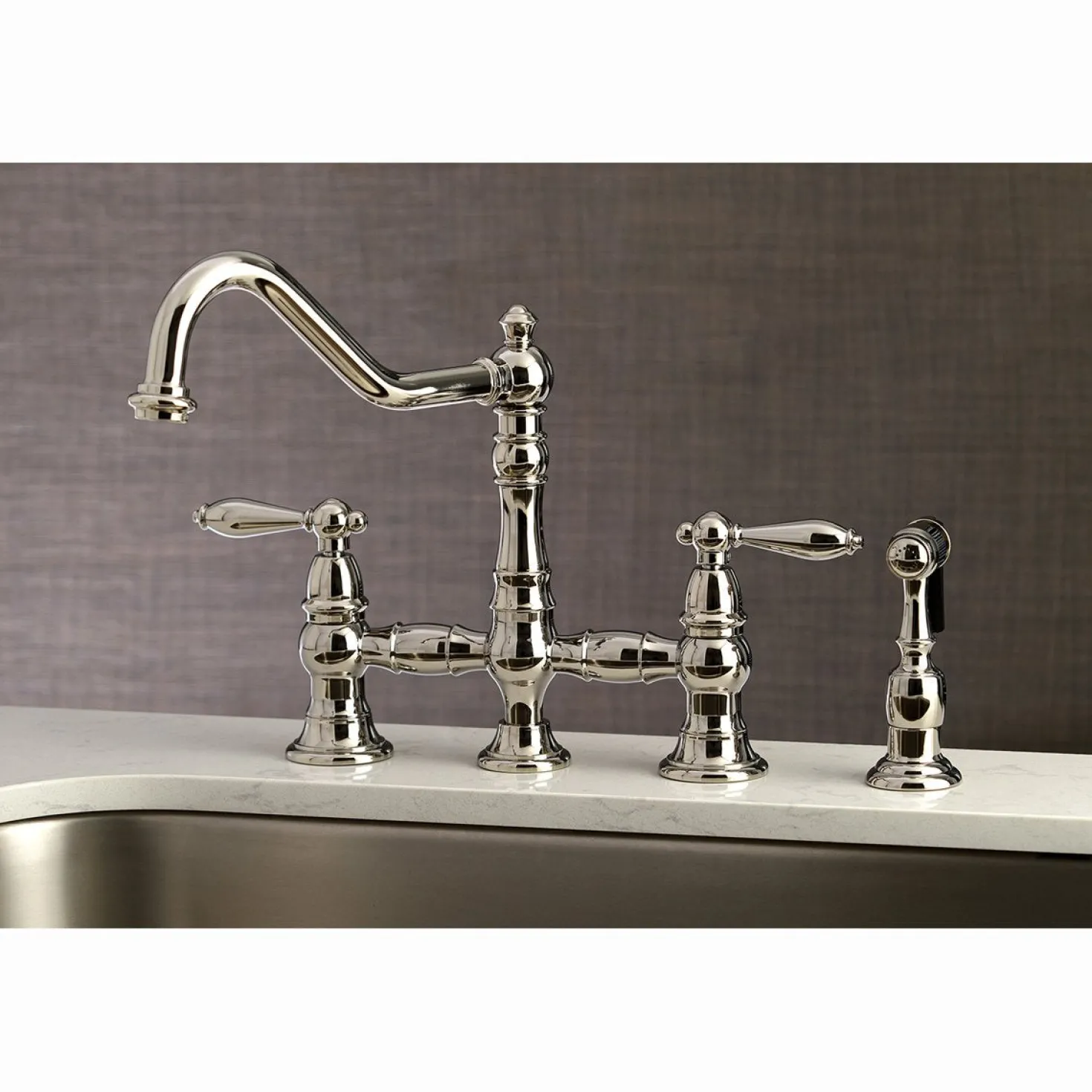 Kingston Brass Restoration Kitchen Faucet with Side Sprayer