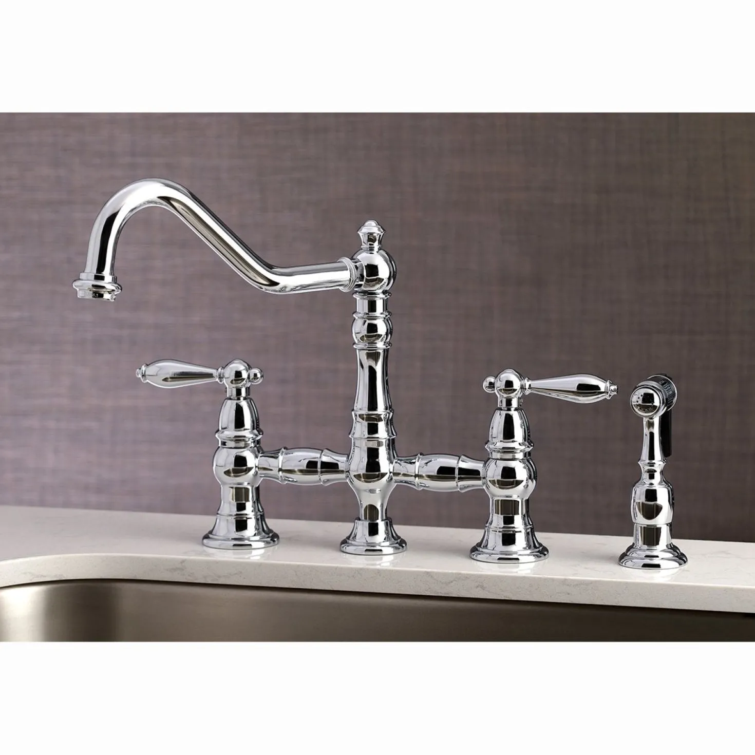 Kingston Brass Restoration Kitchen Faucet with Side Sprayer
