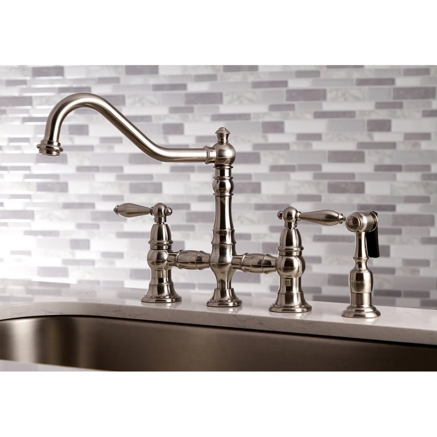 Kingston Brass Restoration Kitchen Faucet with Side Sprayer