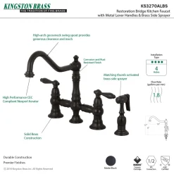 Kingston Brass Restoration Kitchen Faucet with Side Sprayer