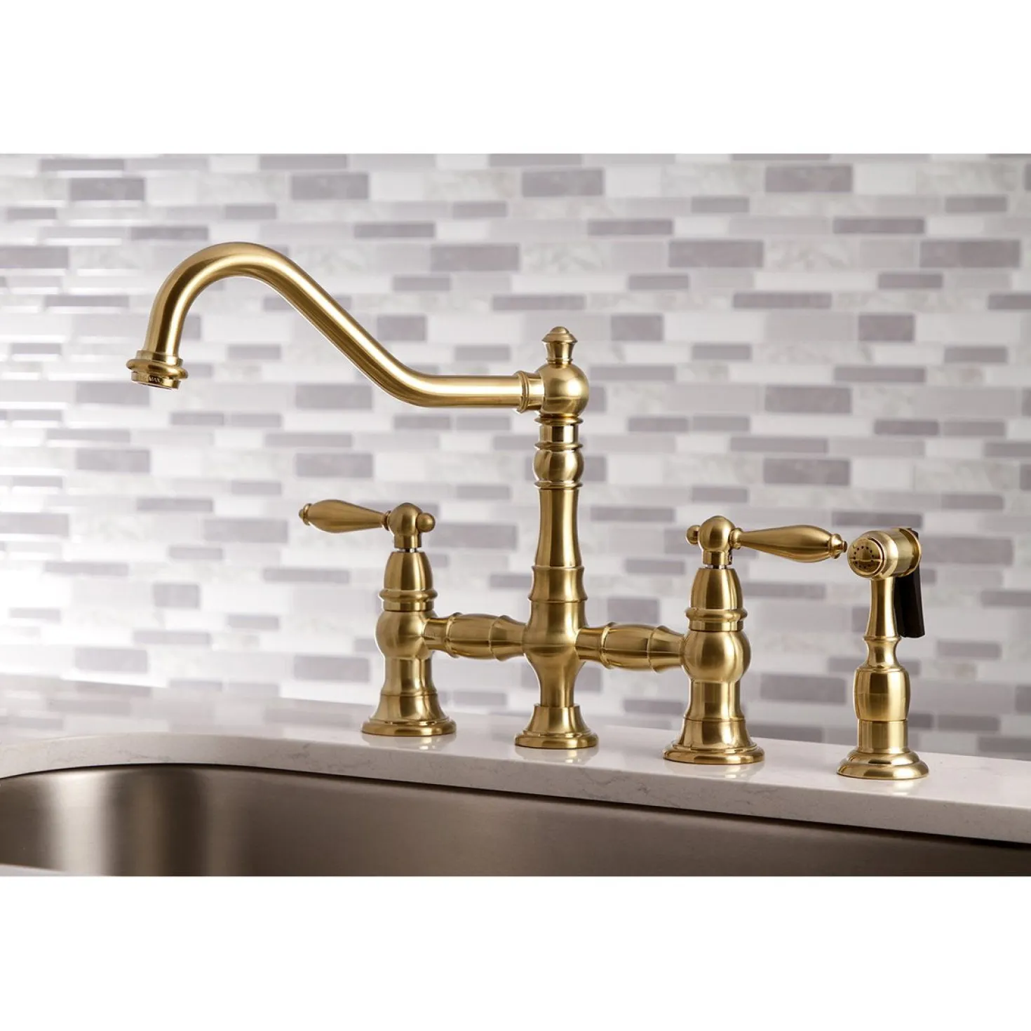 Kingston Brass Restoration Kitchen Faucet with Side Sprayer