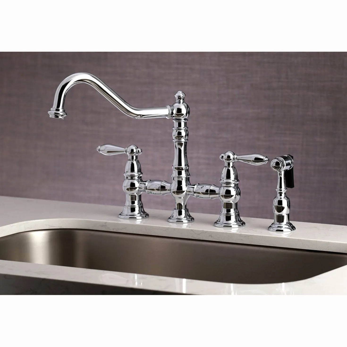 Kingston Brass Restoration Kitchen Faucet with Side Sprayer