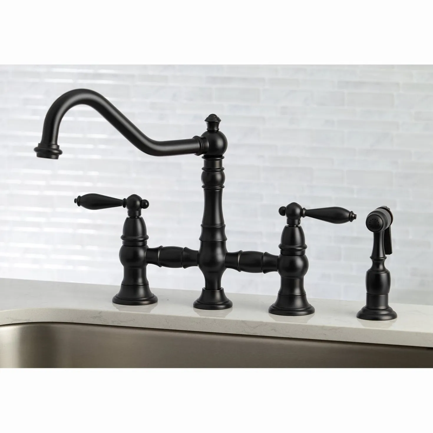 Kingston Brass Restoration Kitchen Faucet with Side Sprayer