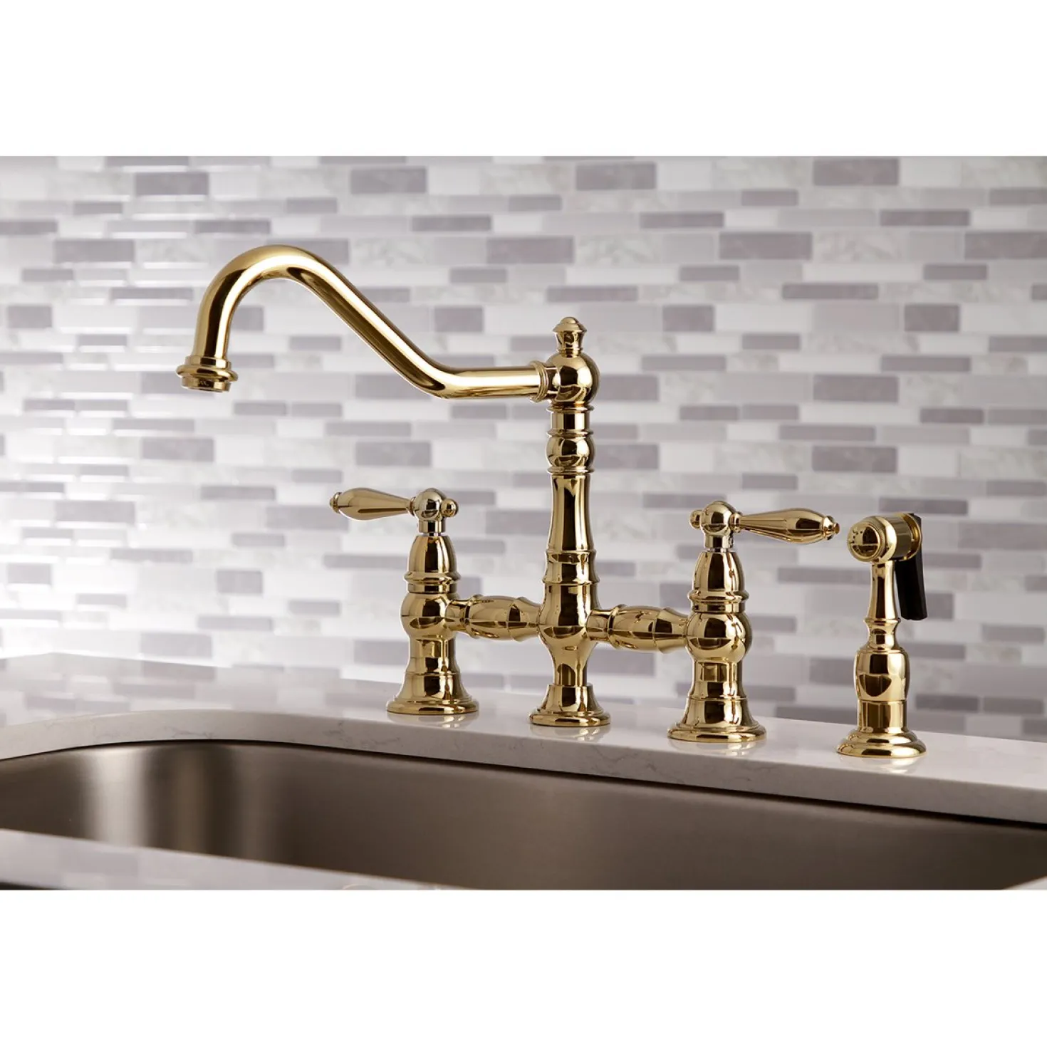 Kingston Brass Restoration Kitchen Faucet with Side Sprayer