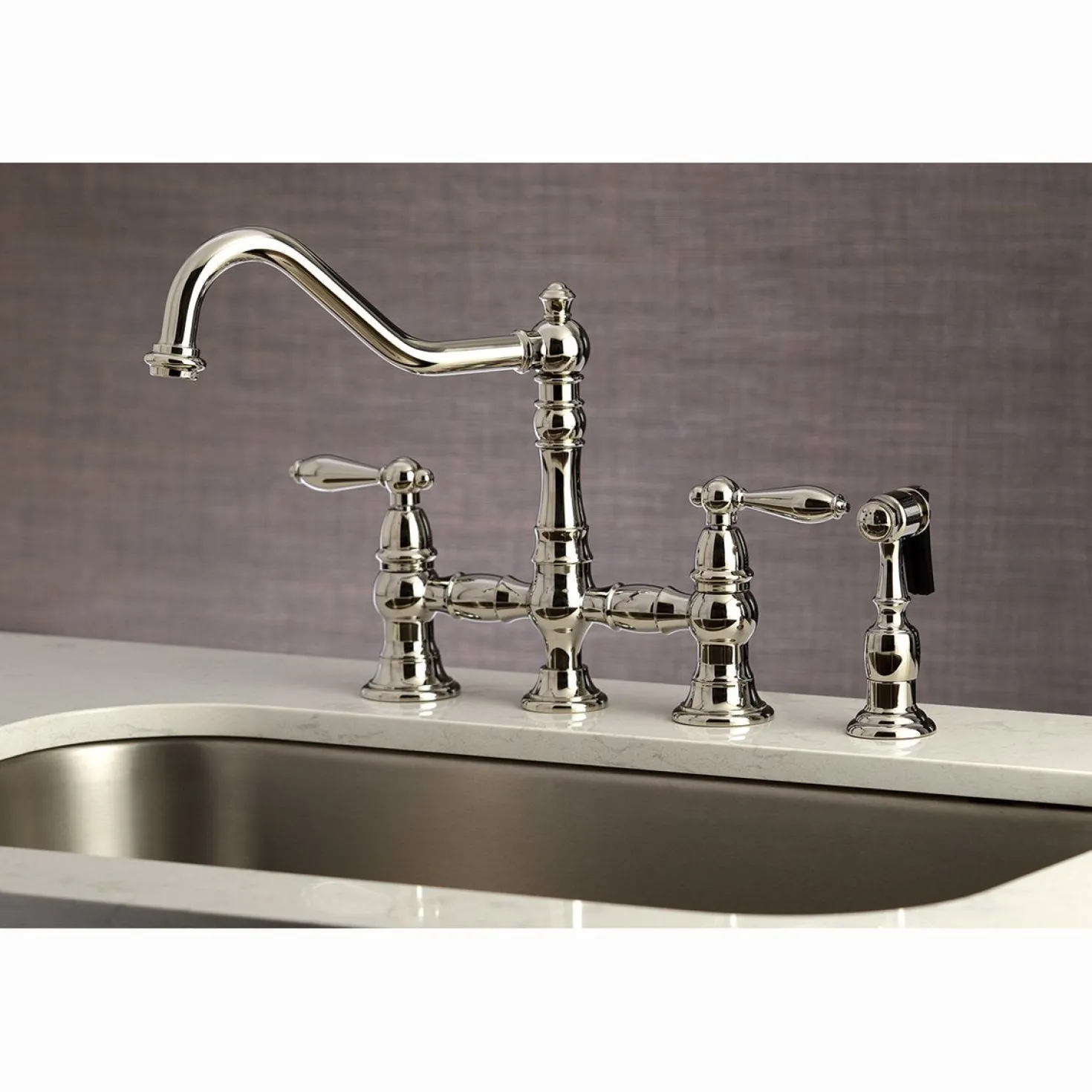 Kingston Brass Restoration Kitchen Faucet with Side Sprayer