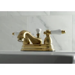 Kingston Brass Restoration Lever-Handle 4-Inch Centerset Bathroom Faucet