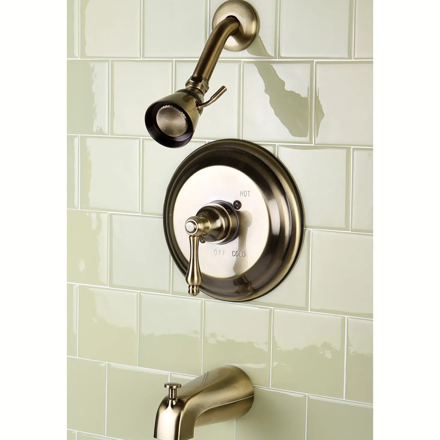 Kingston Brass Restoration Lever Handle Tub and Shower Faucet
