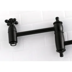 Kingston Brass Restoration Single Hole Wall Mount Pot Filler Kitchen Faucet