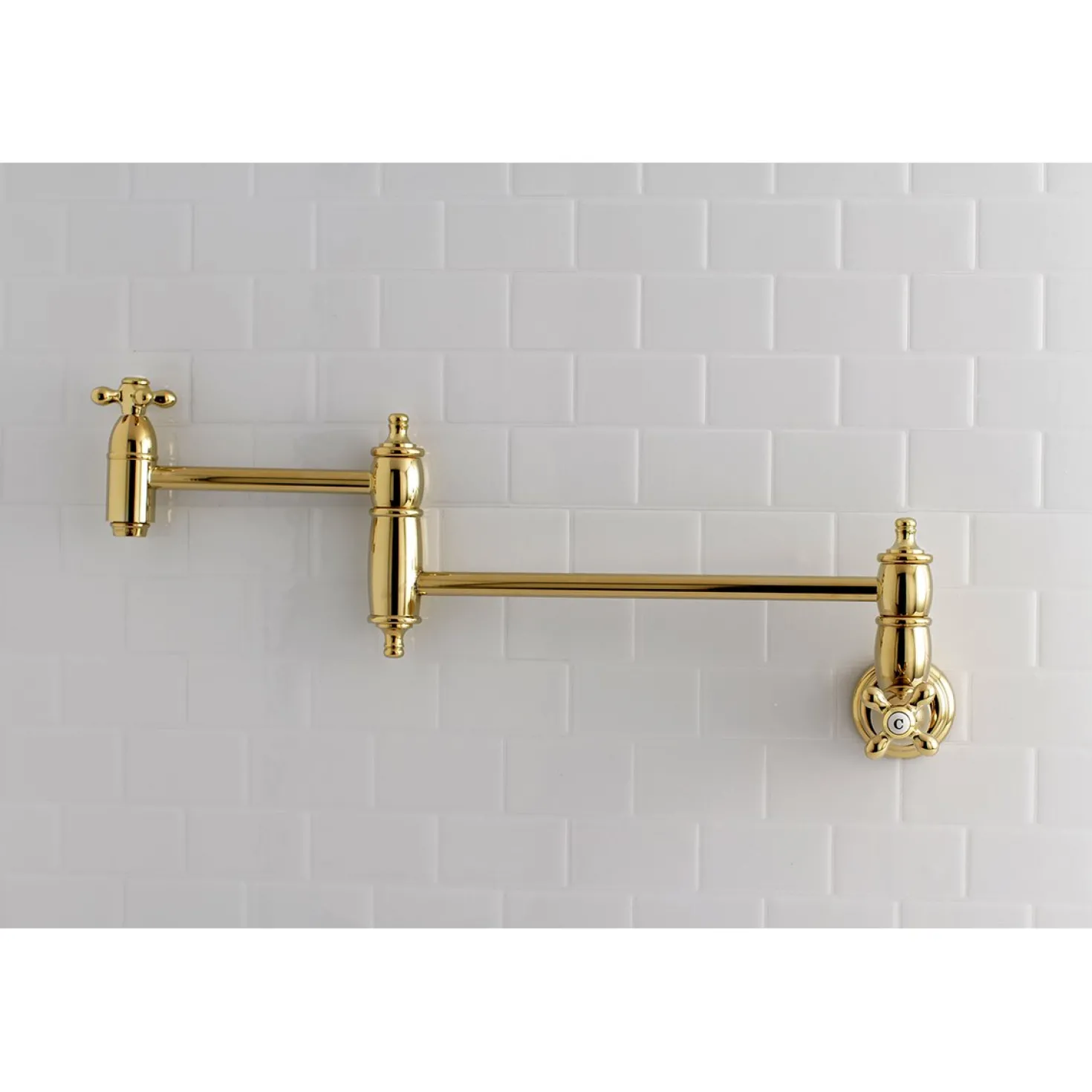 Kingston Brass Restoration Single Hole Wall Mount Pot Filler Kitchen Faucet
