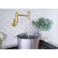 Kingston Brass Restoration Single Hole Wall Mount Pot Filler Kitchen Faucet
