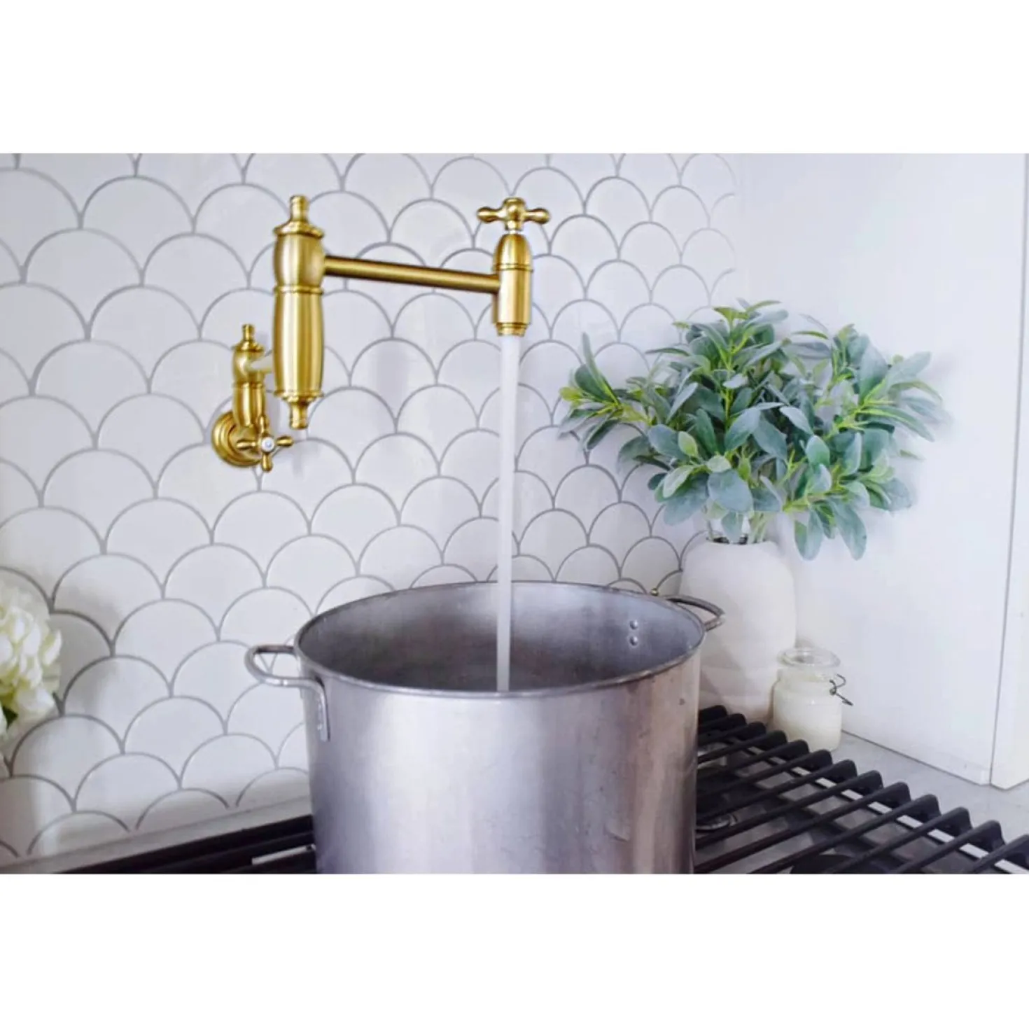 Kingston Brass Restoration Single Hole Wall Mount Pot Filler Kitchen Faucet
