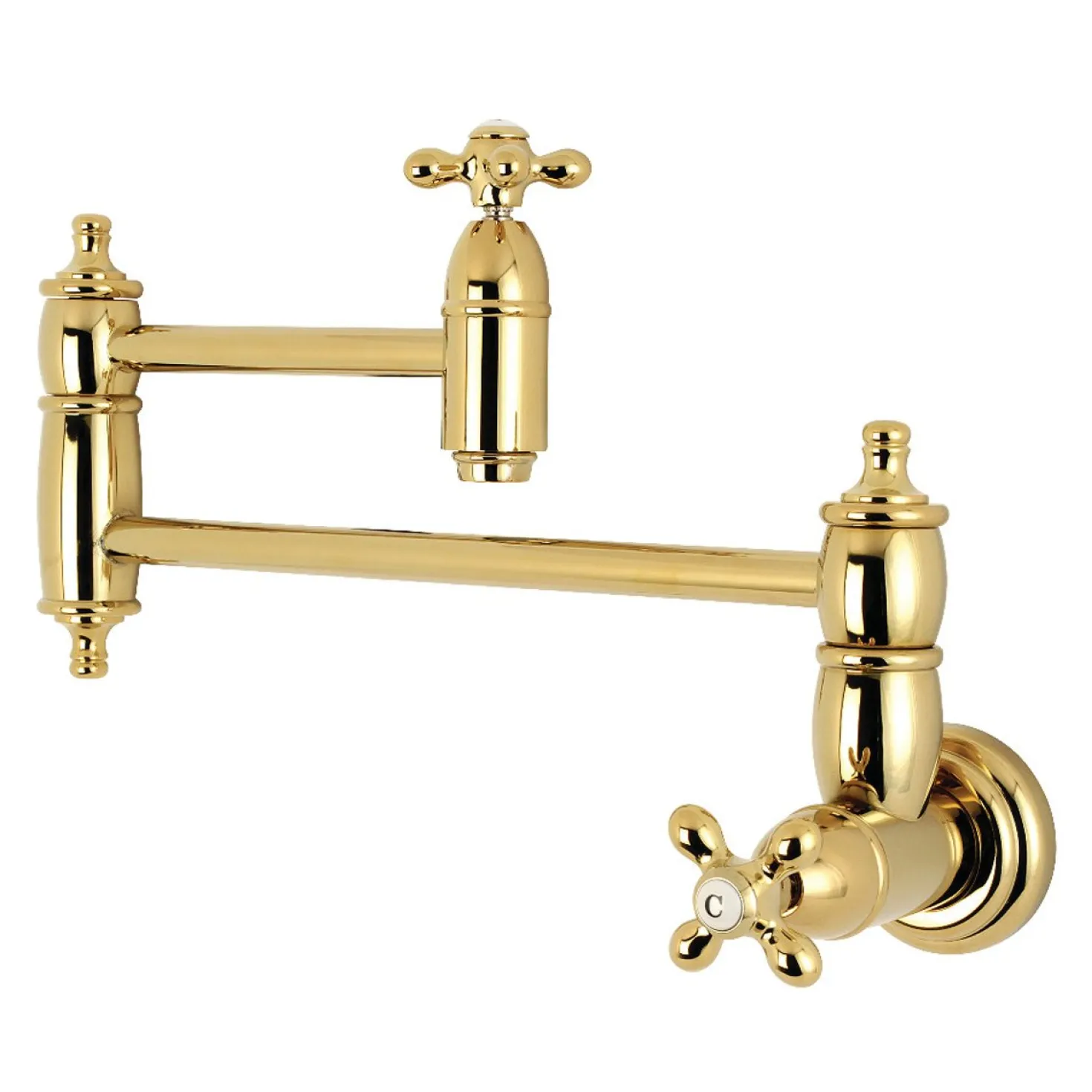 Kingston Brass Restoration Single Hole Wall Mount Pot Filler Kitchen Faucet