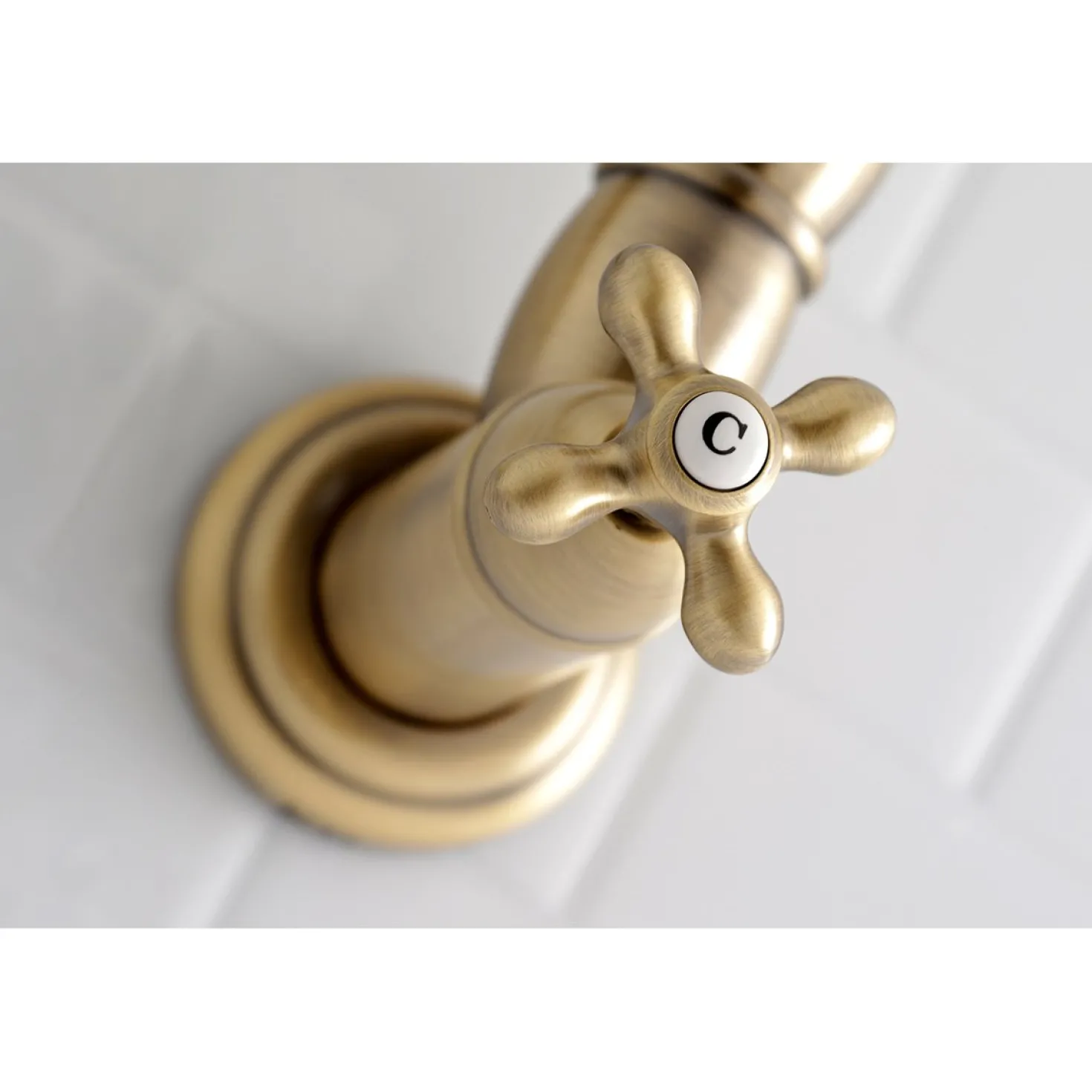 Kingston Brass Restoration Single Hole Wall Mount Pot Filler Kitchen Faucet