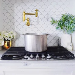 Kingston Brass Restoration Single Hole Wall Mount Pot Filler Kitchen Faucet