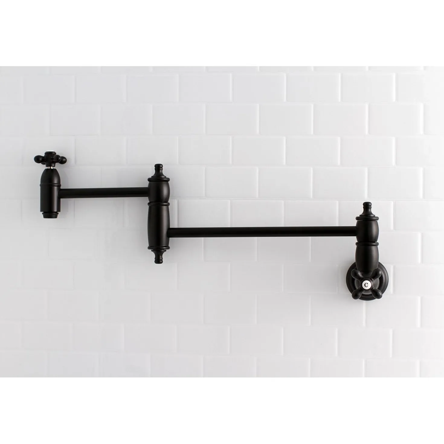 Kingston Brass Restoration Single Hole Wall Mount Pot Filler Kitchen Faucet