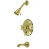 Kingston Brass Restoration Single Handle Polished Brass Tub and Shower Faucet