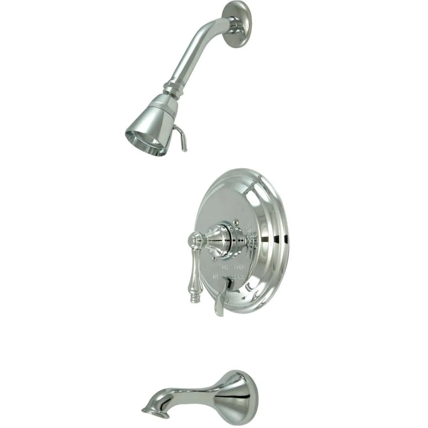 Kingston Brass Restoration Single Handle Tub and Shower Faucet in Polished Chrome