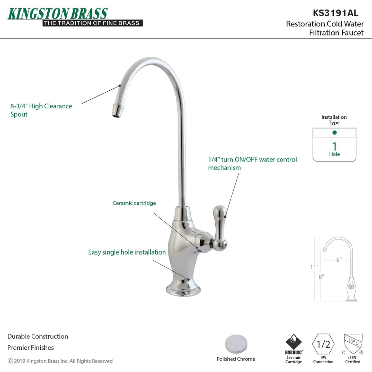 Kingston Brass Restoration Single-Handle Water Filtration Faucet
